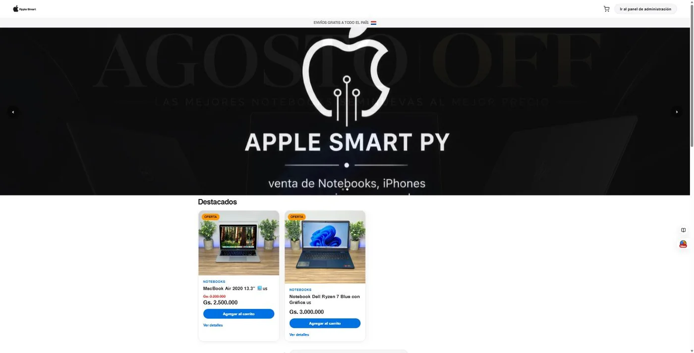 Captura del sitio de Apple Smart PY